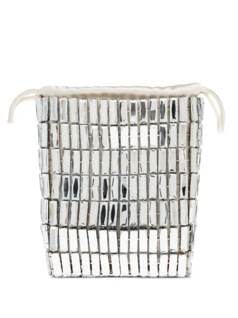 Self-Portrait crystal-embellished drawstring tote bag