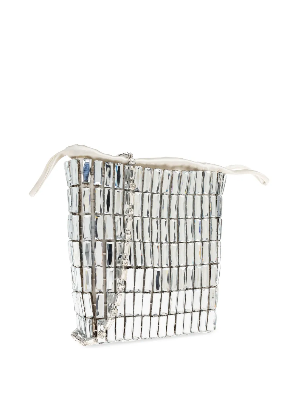 Self-Portrait crystal-embellished drawstring tote bag Zilver