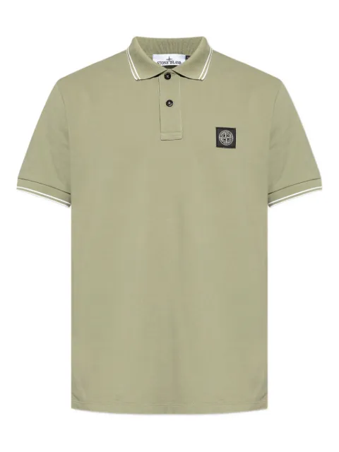 Stone Island playera tipo polo con parche del logo