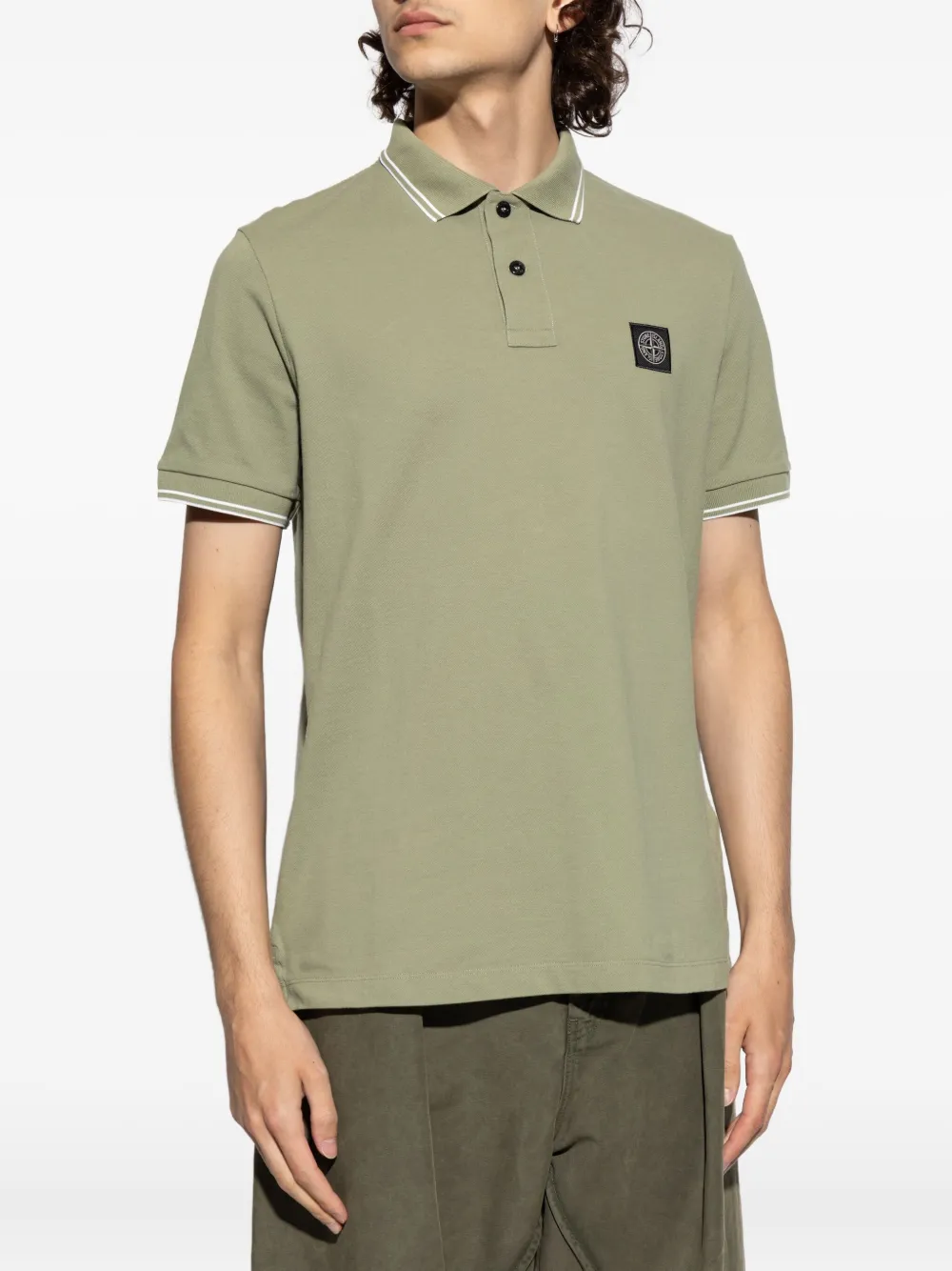 Stone Island Poloshirt met logopatch Groen