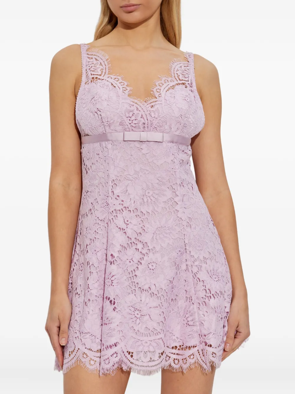 Self-Portrait lace mini dress Roze