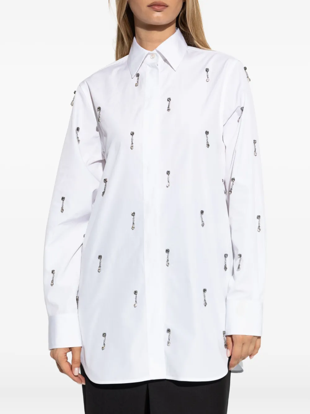 Stella McCartney crystal-embellished shirt Wit