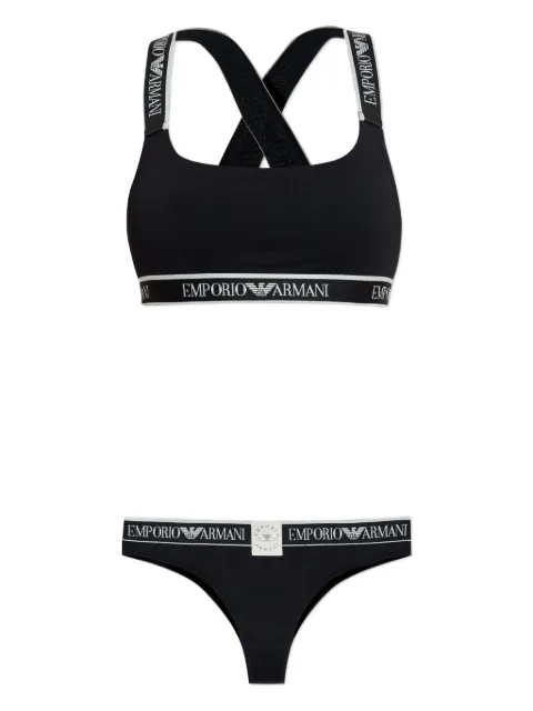 Emporio Armani Conjunto com sutiã e logo