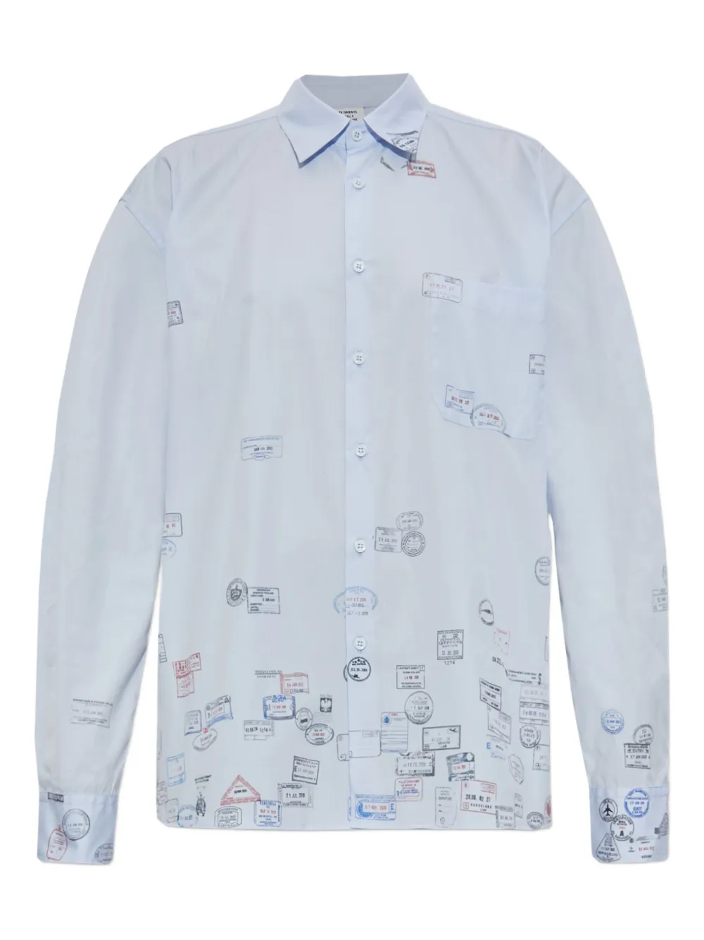 VETE TS passport-stamp print shirt Blauw