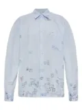 VETEMENTS passport-stamp print shirt - Blue