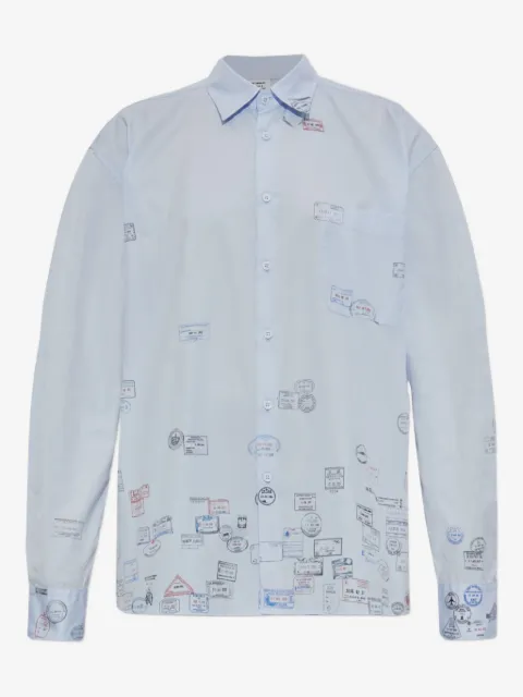 VETEMENTS passport-stamp print shirt