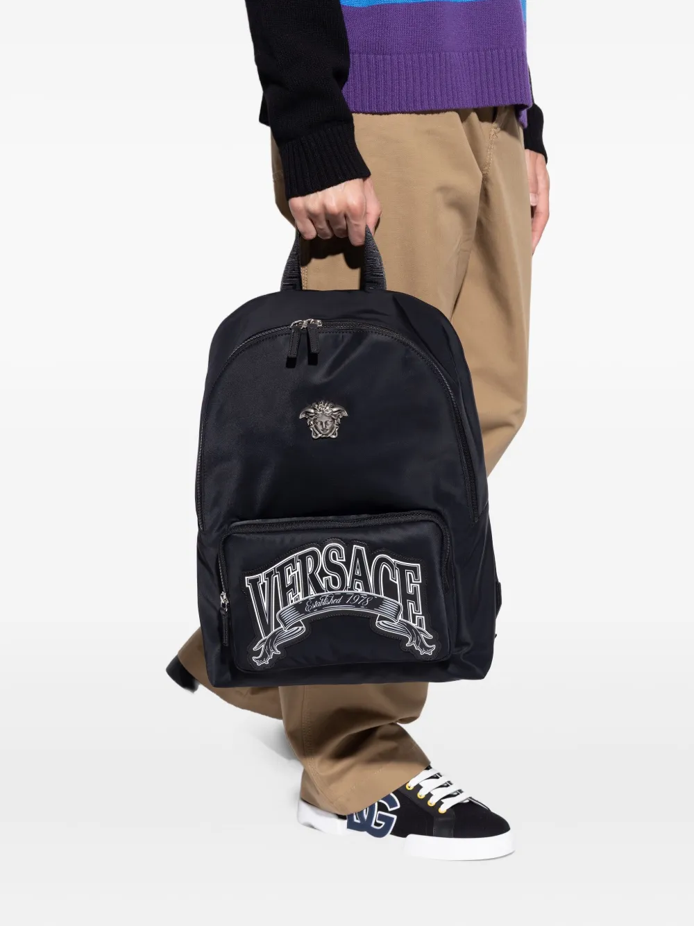 Versace medusa-logo backpack Zwart