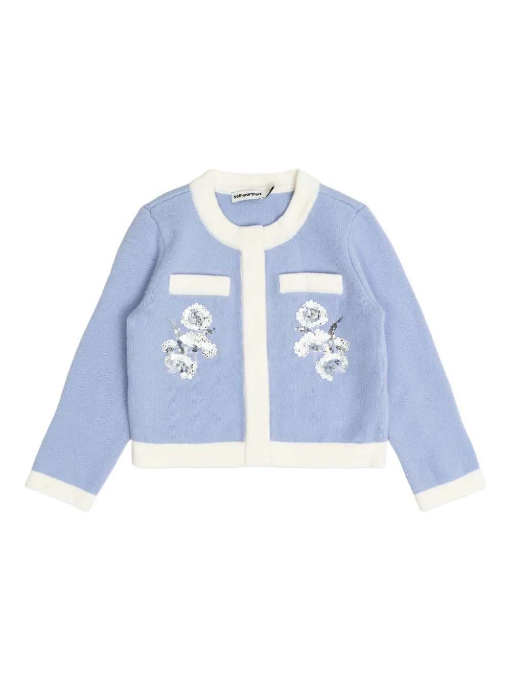 Self-Portrait Kids Vest met pailletten Blauw