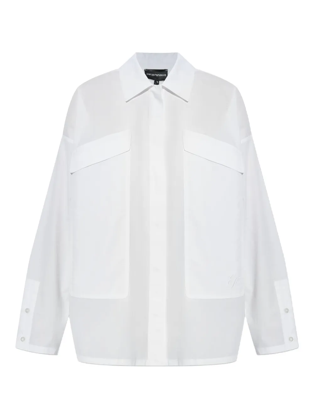Emporio Armani Blouse met zak en kraag Wit