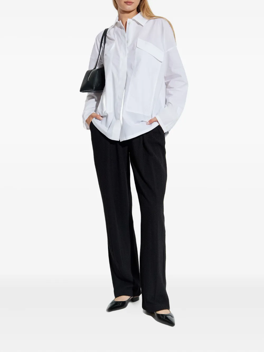 Emporio Armani pocketed collared shirt - Wit
