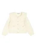 Self-Portrait Kids pearl-embellished cable-knit cardigan - Neutrals