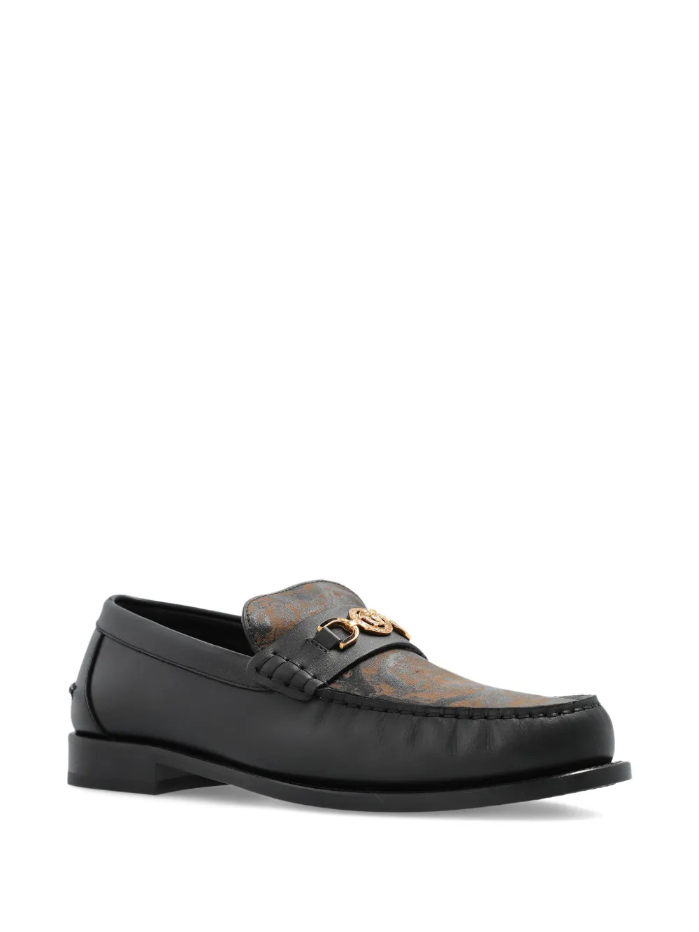 Versace Medusa-head leather loafers Black