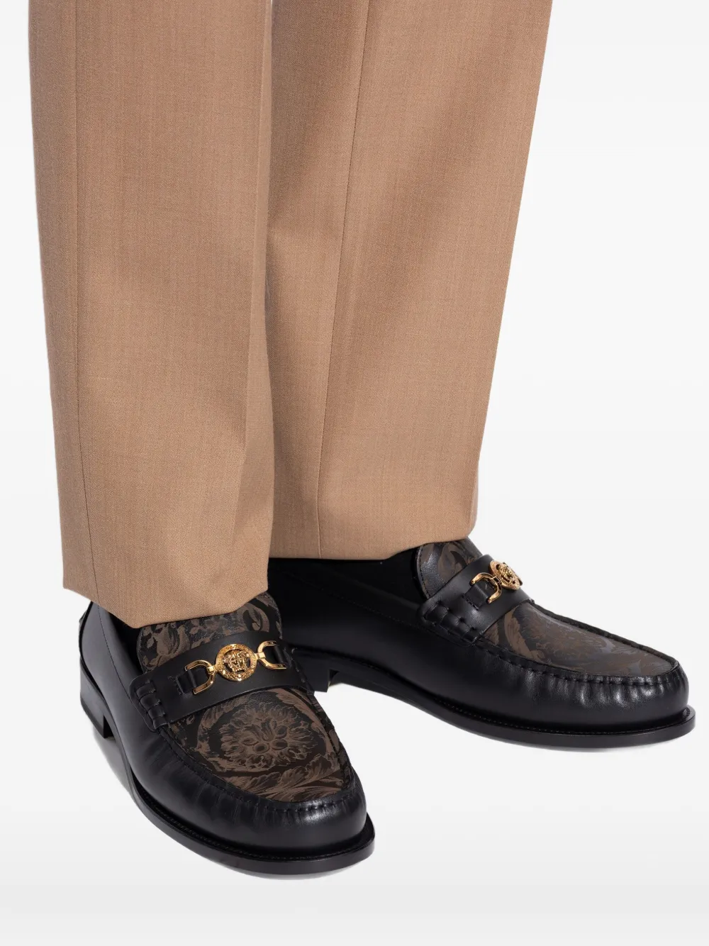 Versace Medusa-head leather loafers Black
