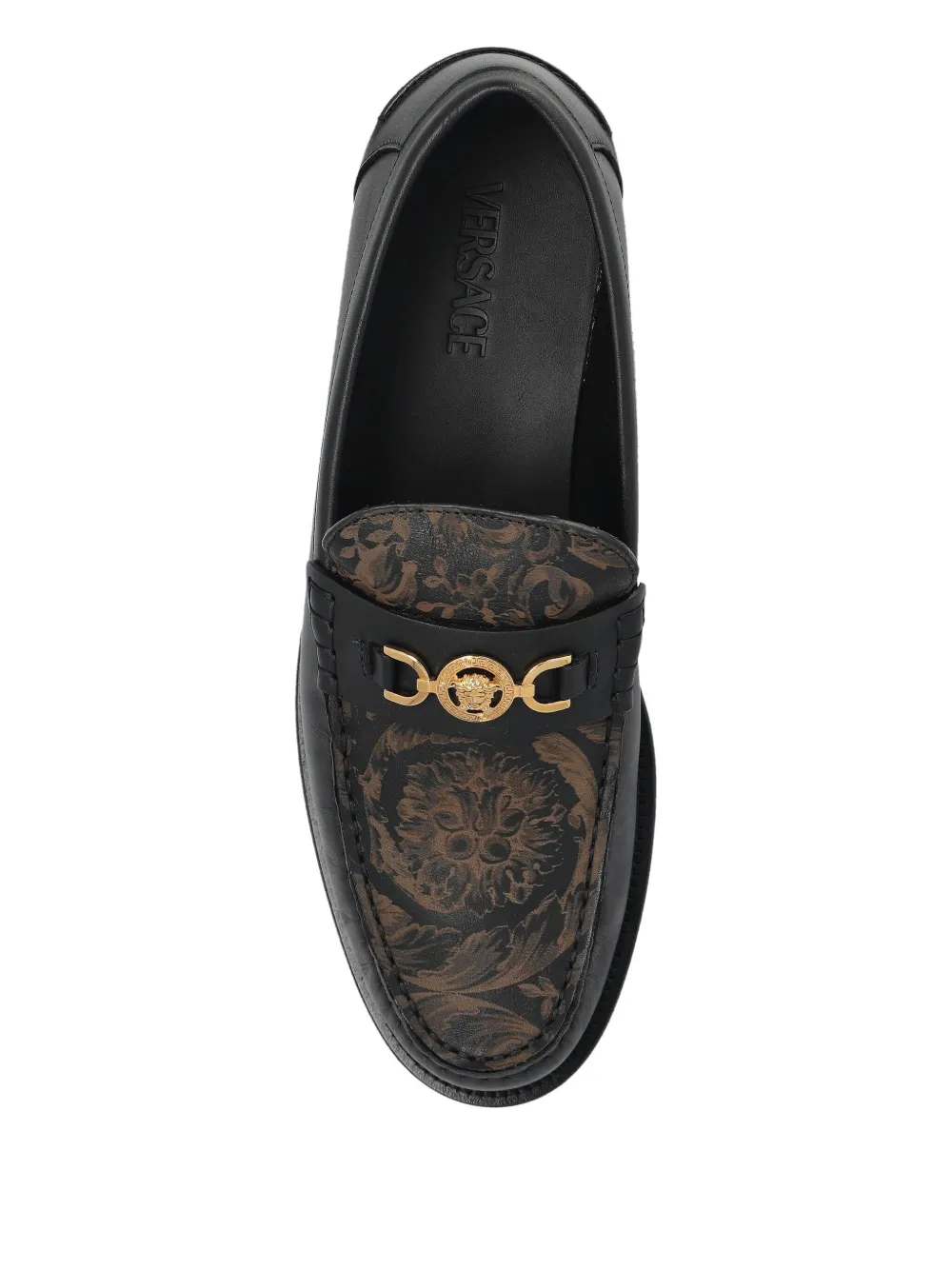 Versace Medusa-head leather loafers Black