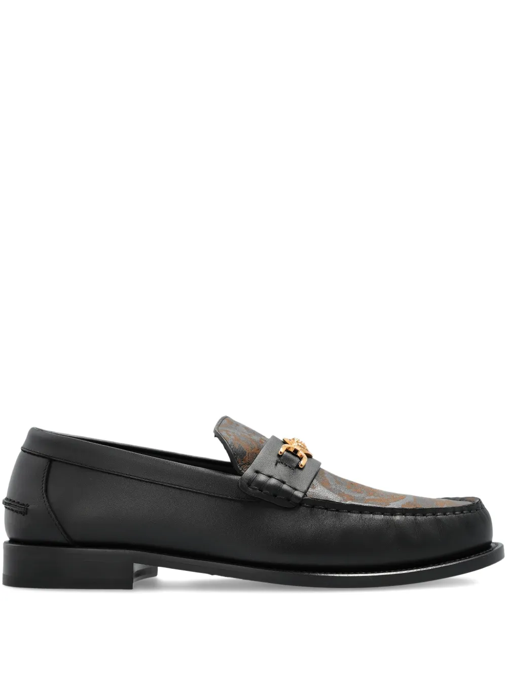 Versace Medusa-head leather loafers Black