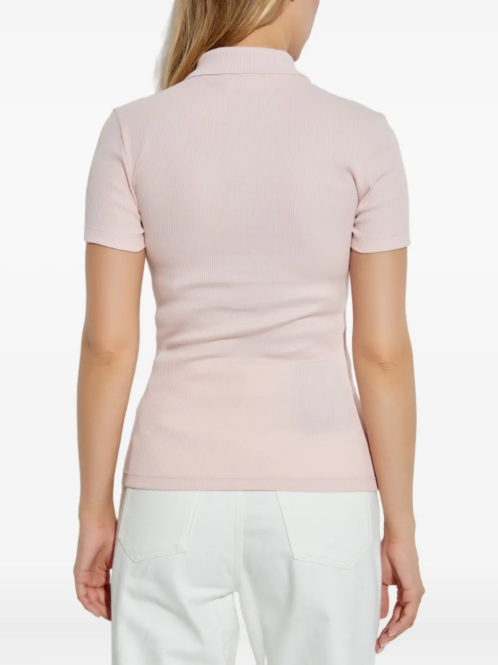 Lacoste Geribbeld poloshirt Roze