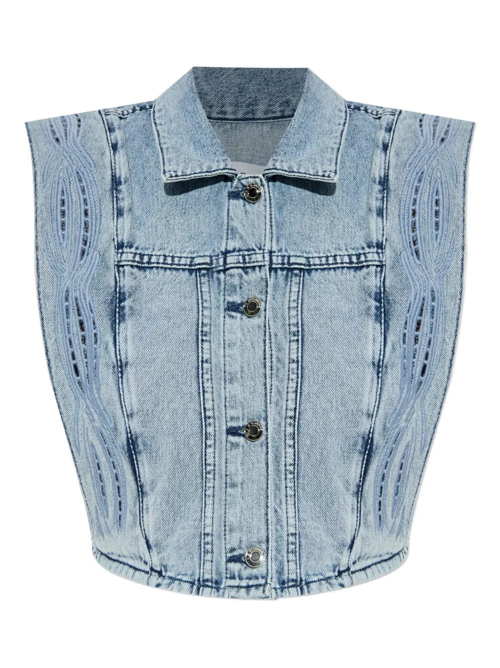 IRO Rosye broderie-anglaise denim jacket Blauw