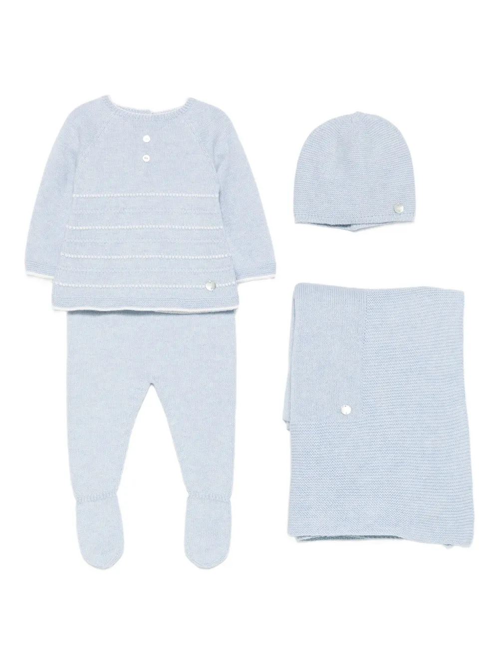 Paz Rodriguez knitted-detail baby set Blauw