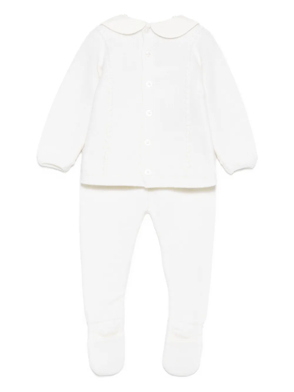 Paz Rodriguez Knitted Top And Trousers Set In White
