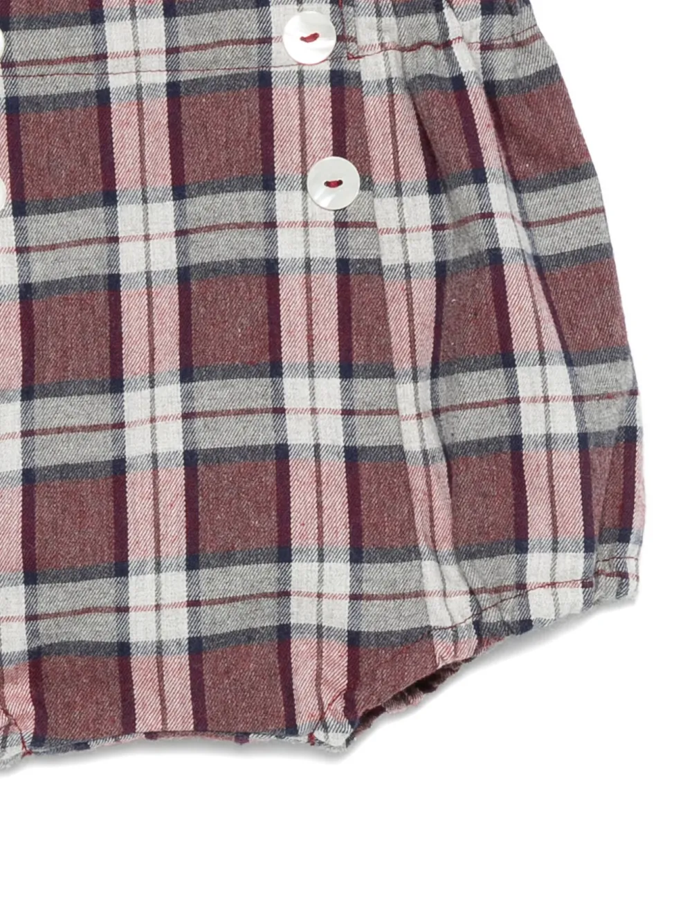 Mariella Ferrari Geruite shorts met knopen Paars
