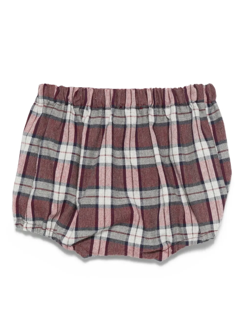 Mariella Ferrari Geruite shorts met knopen Paars