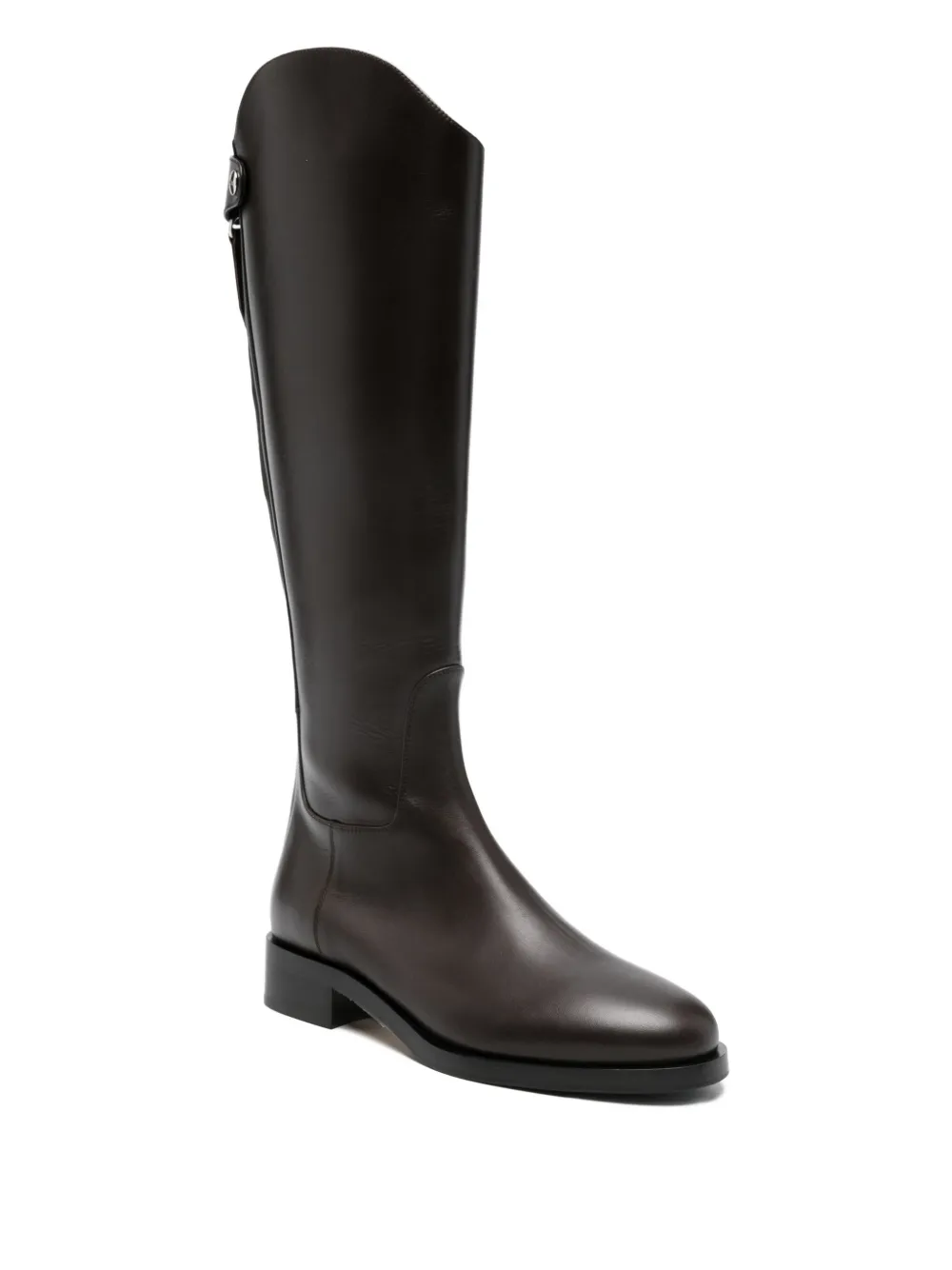 Aeyde zip-fastening leather knee-high boots Bruin