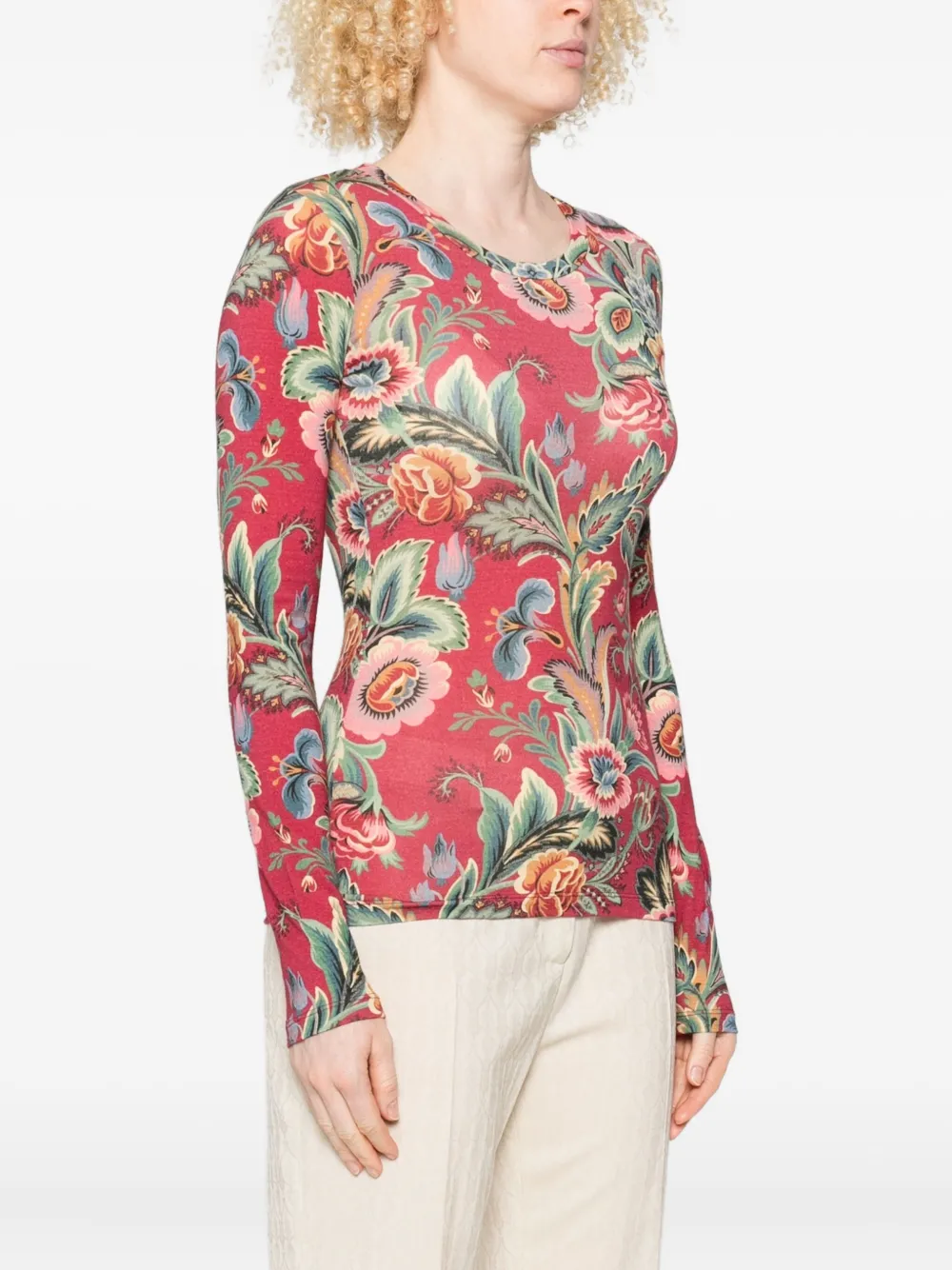 ETRO Top met bloemenprint Rood