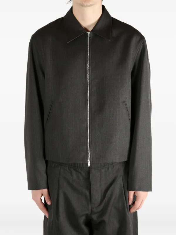 ジャケット・アウター Our legacy zip jacket OUR LEGACY zip-front Textured Jacket | ブラウン | FARFETCH JP