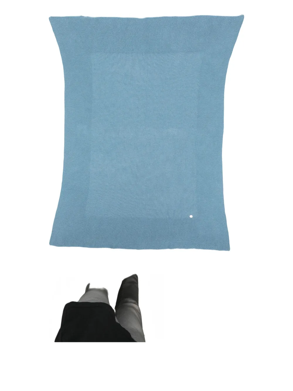 Paz Rodriguez Ribbed-knit Baby Blanket In Blue