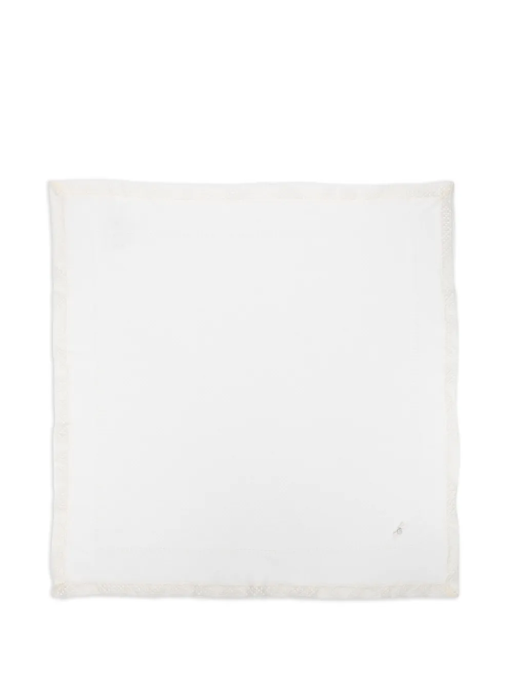 Paz Rodriguez lace-trimmed wool blanket | Neutrals | Image 1