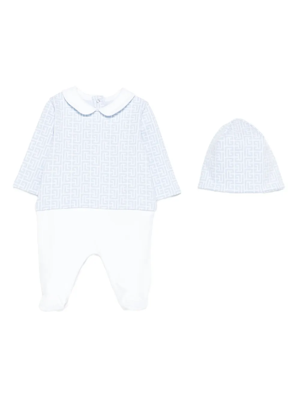 Balmain Geometric-patterned Babygrow In Blue