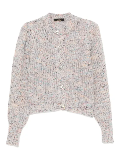 TWINSET puff-sleeve speckled cardigan