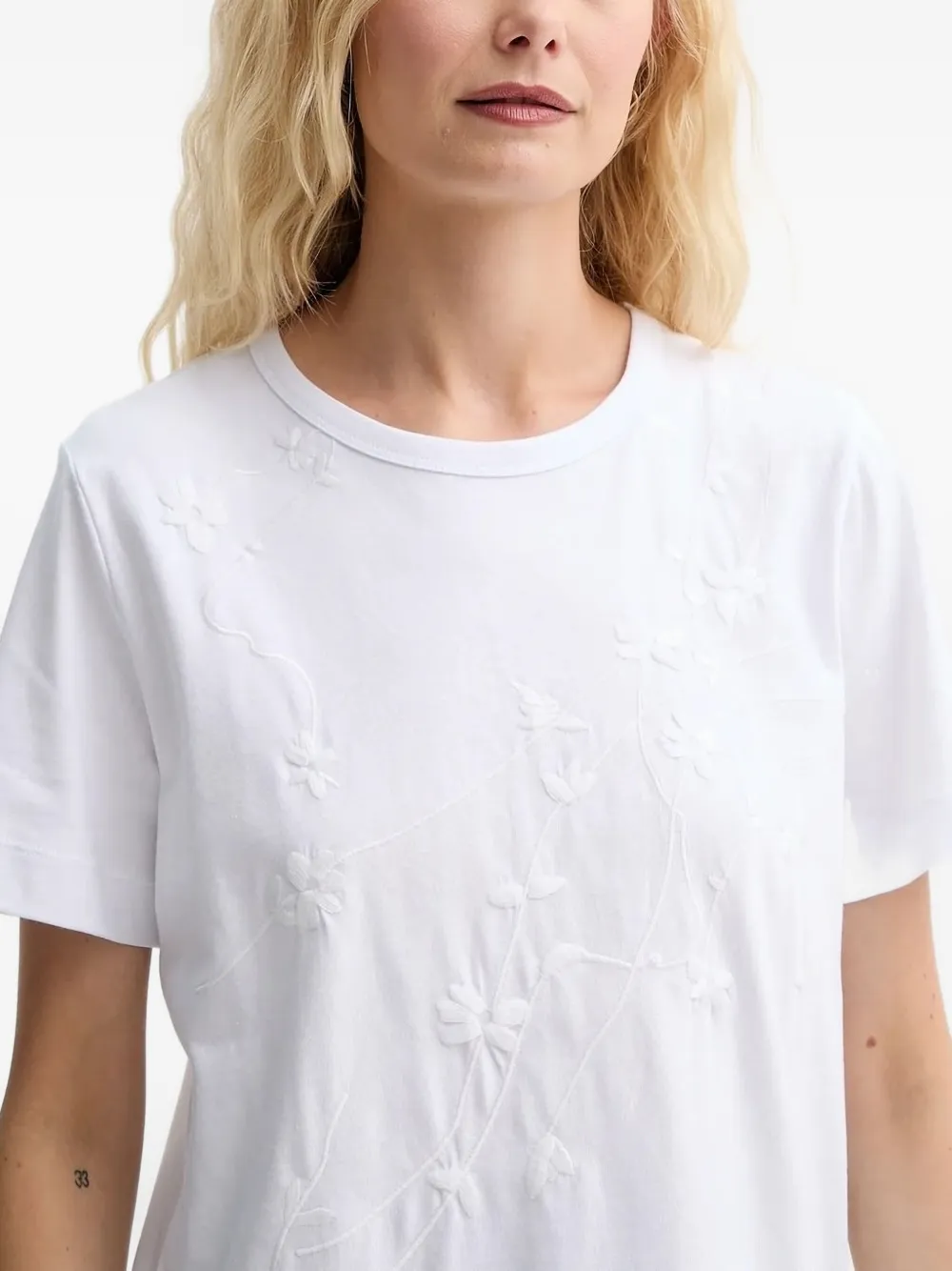 Munthe Embroidered-floral T-shirt In White