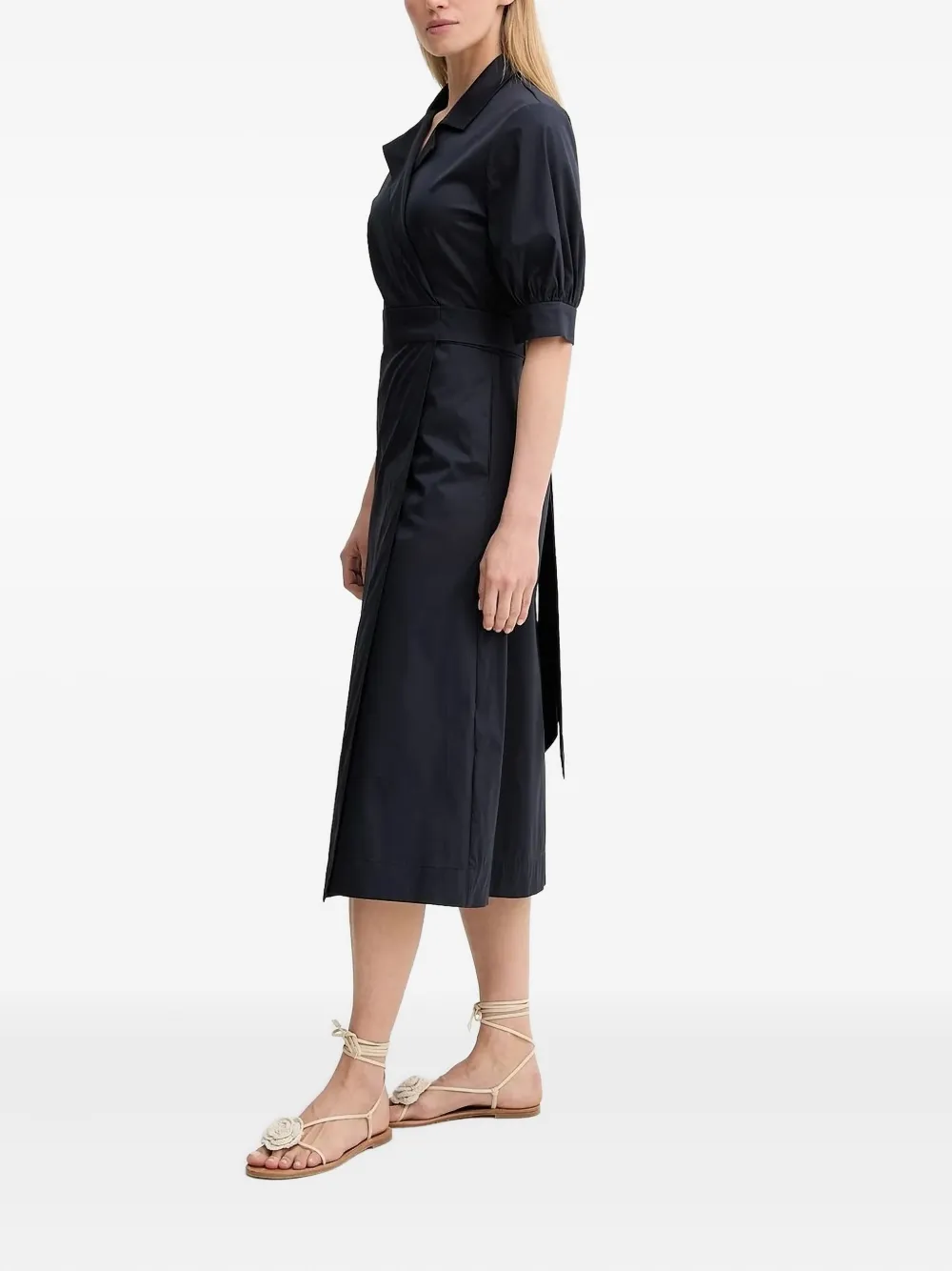 Munthe Bobula Midi Wrap Dress In Blue