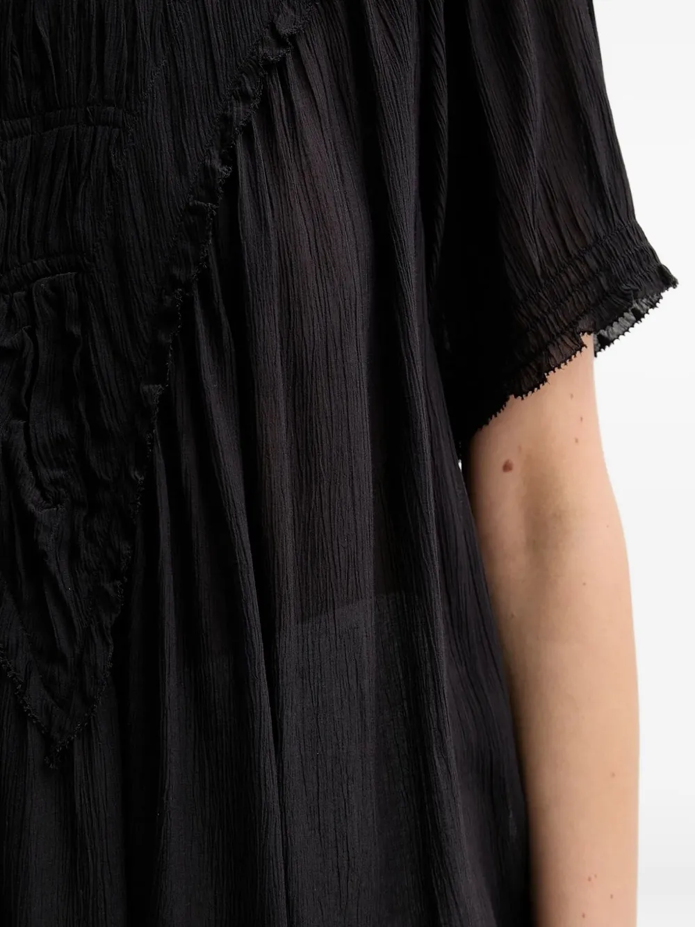 MUNTHE Perilla top met ruches Zwart