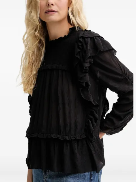 MUNTHE Crisp smocked ruffled blouse
