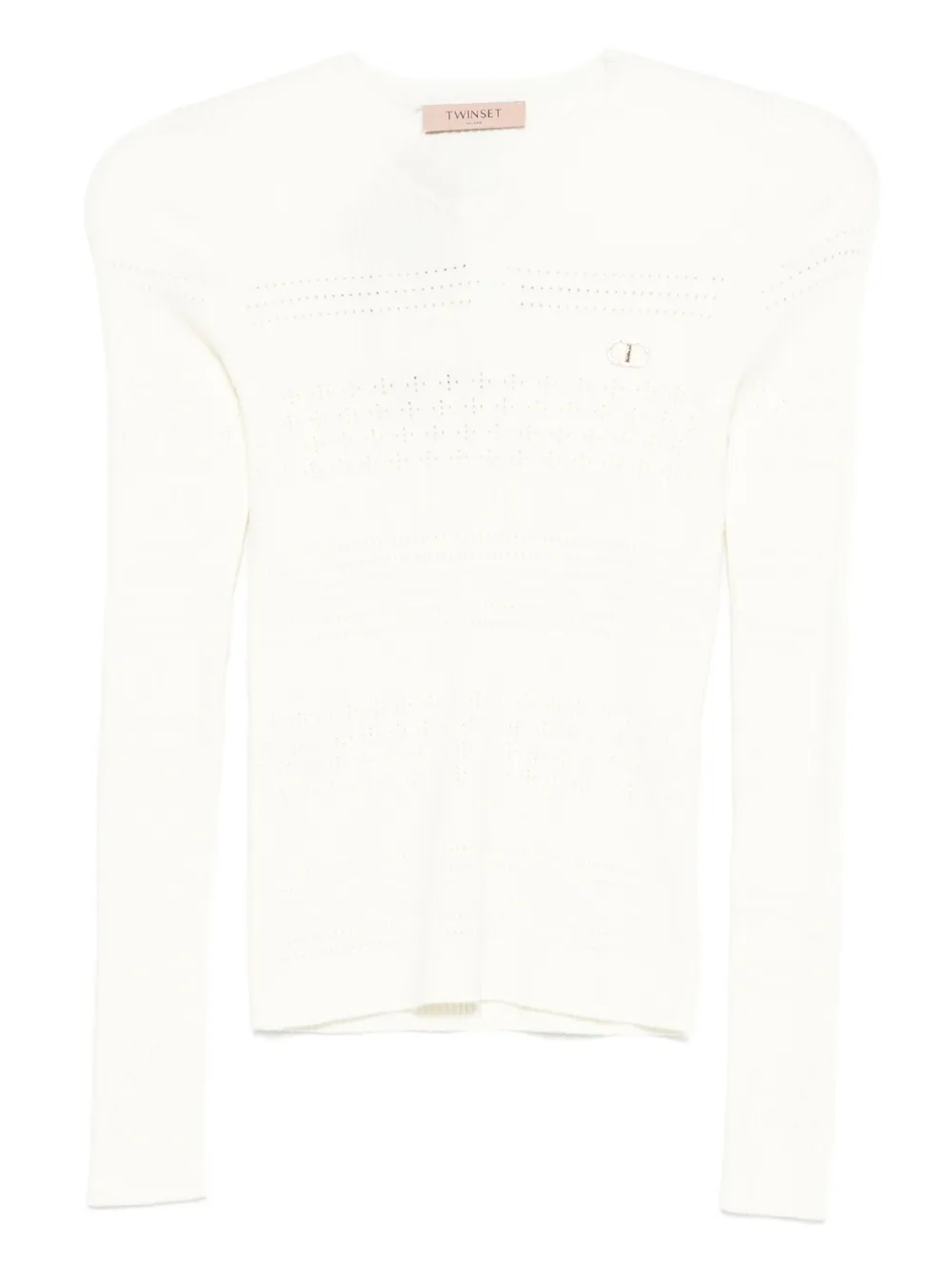 pointelle-knit top