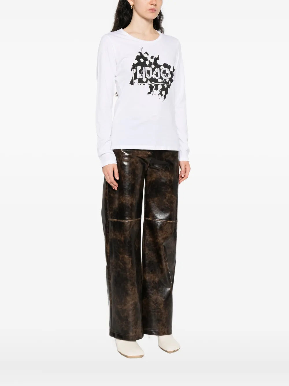 LIU JO T-shirt met lange mouwen met print Wit