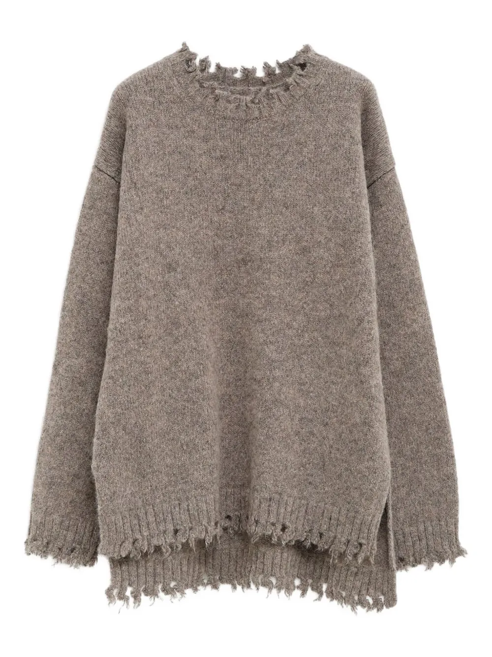 Lauren Manoogian Frayed-edge Sweater In Brown