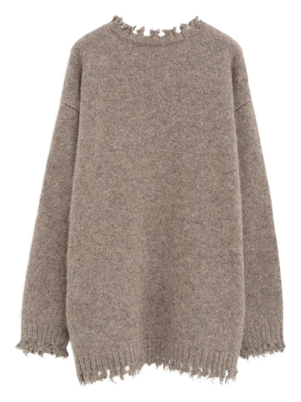 Lauren Manoogian Frayed-edge Sweater In Brown