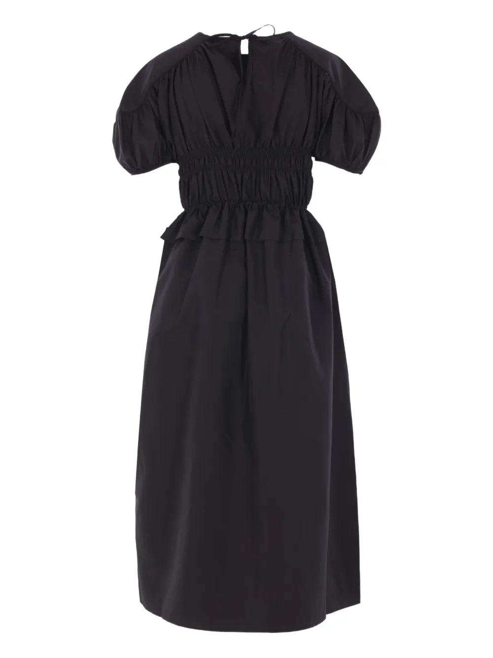 Cecilie Bahnsen smocked midi dress Zwart