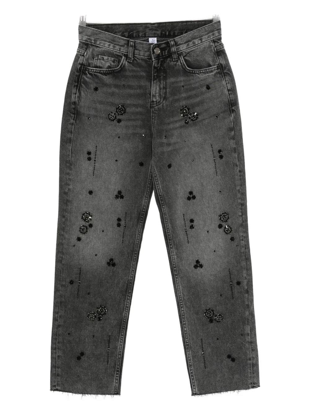 Liu •jo Bead-embellished Jeans In Black
