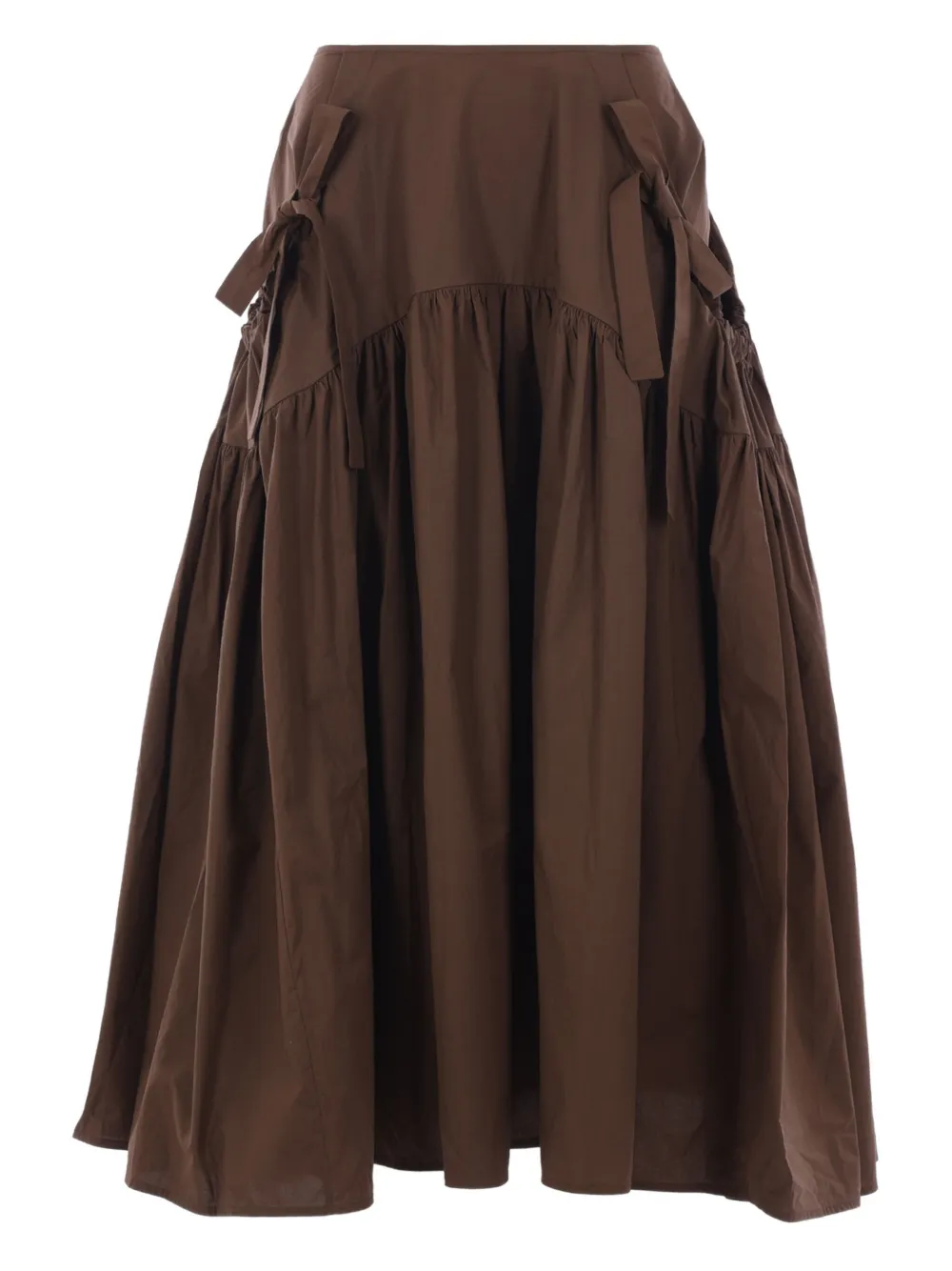Cecilie Bahnsen bow-detail maxi skirt Bruin