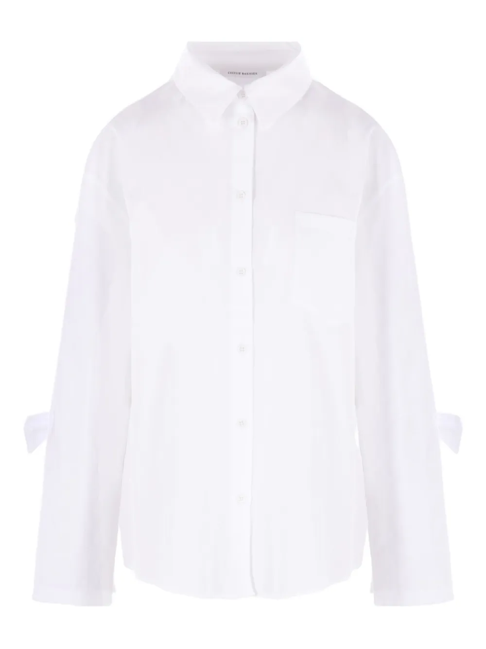 Cecilie Bahnsen tie-cuff cotton shirt Wit