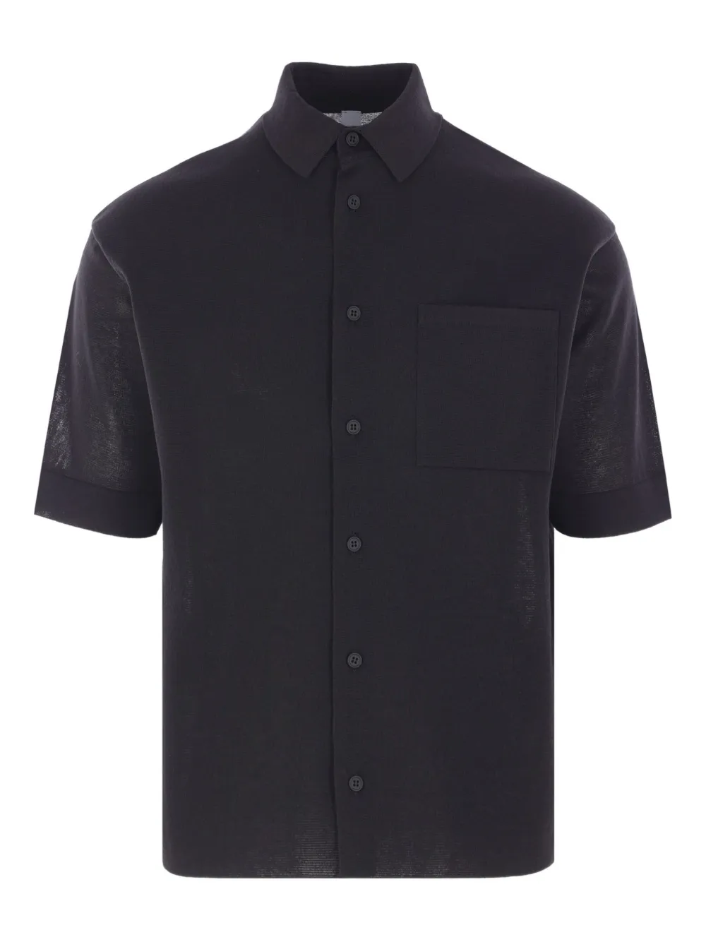 pointed-collar patch-pocket shirt