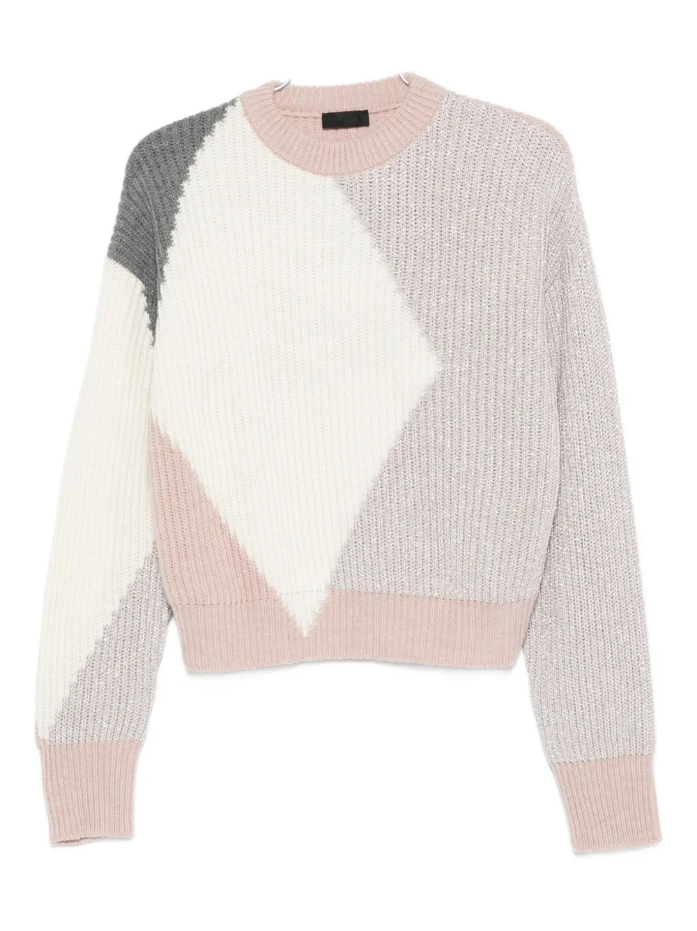 Liu •jo Liu Jo Geometric Pattern Wool-blend Sweater In Pink