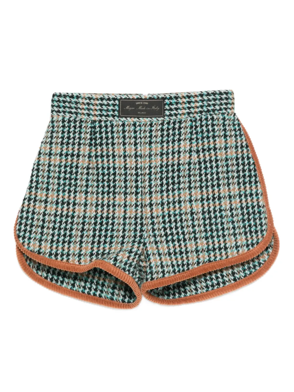 MSGM Kids houndstooth-patterned shorts Zwart