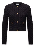 Moncler cable-knit button-up cardigan - Blue