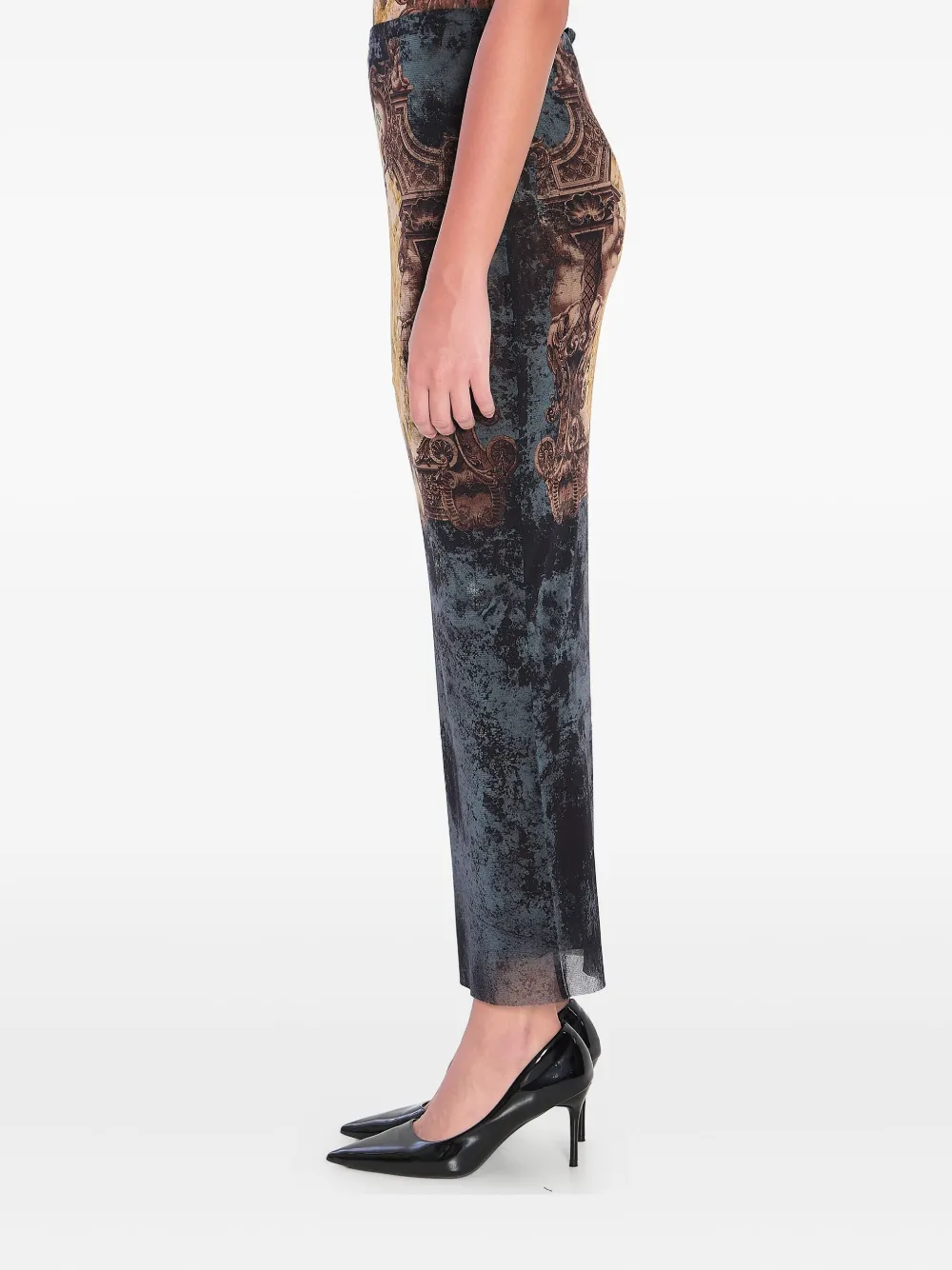 Jean Paul Gaultier Rok met elastische taille en Médaillon-print Blauw