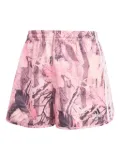 adidas leaf camo-print satin shorts - Pink